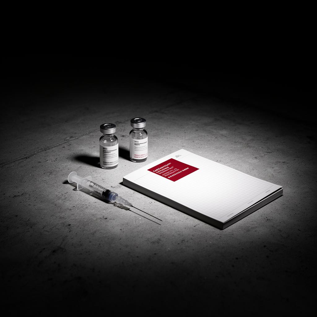 Research protocol materials arranged on a work surface